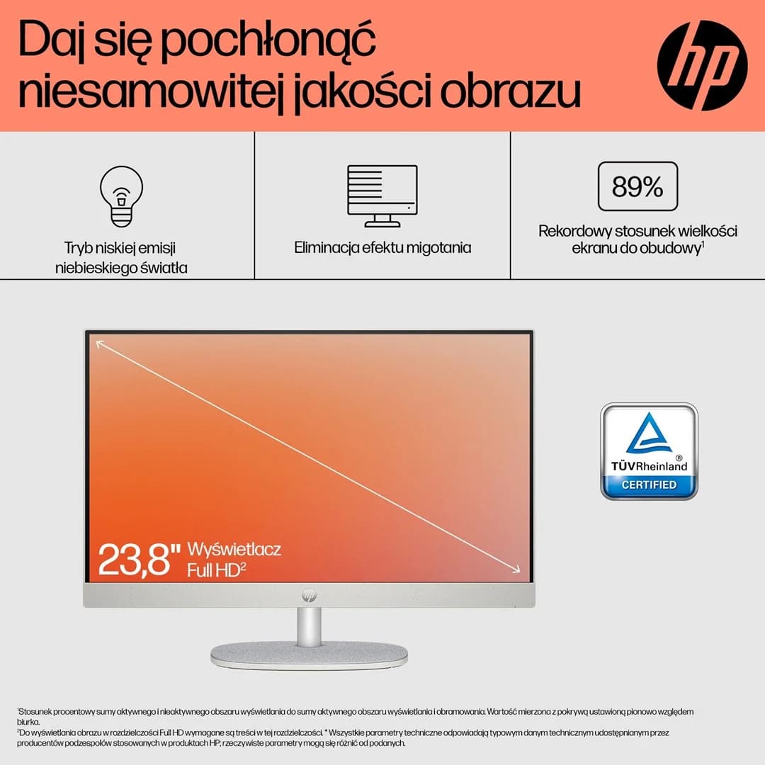 HP 24-cr0312nw AMD Ryzen™ 5 7520U 60.5 cm (23.8") 1920 x 1080 px All-in-One PC 16 GB LPDDR5-SDRAM 512 GB SSD Windows 11 Home Wi-Fi 6 (802.11ax) White - Image 8