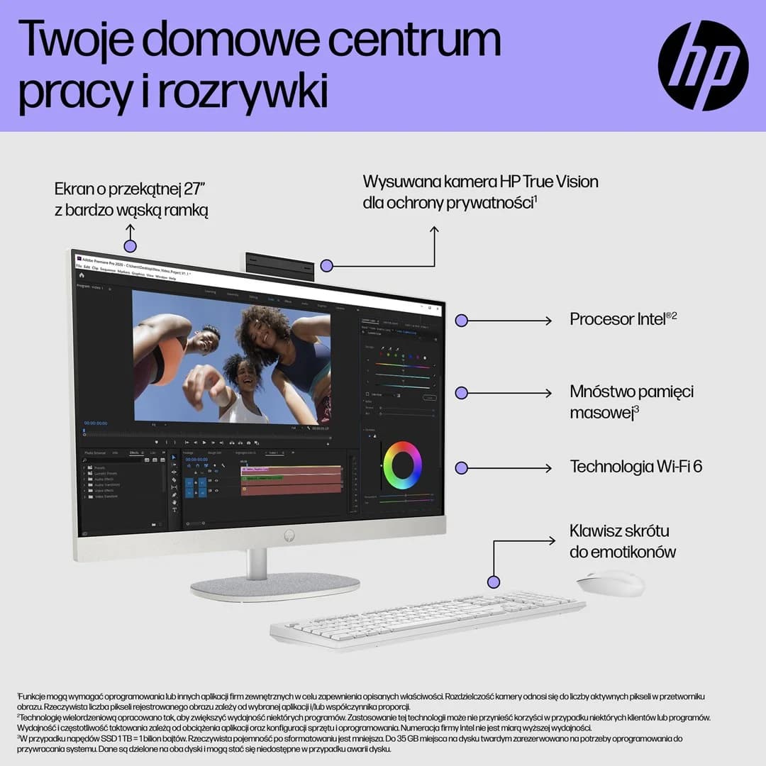 HP AiO 27-cr0224nw i5-1335U 27.0"FHD IPS 300nits AG 16GB DDR4 3200 SSD512 Iris Xe Graphics LAN Cam1080p+IR NoOS Shell White Shell White 2Y - Image 4