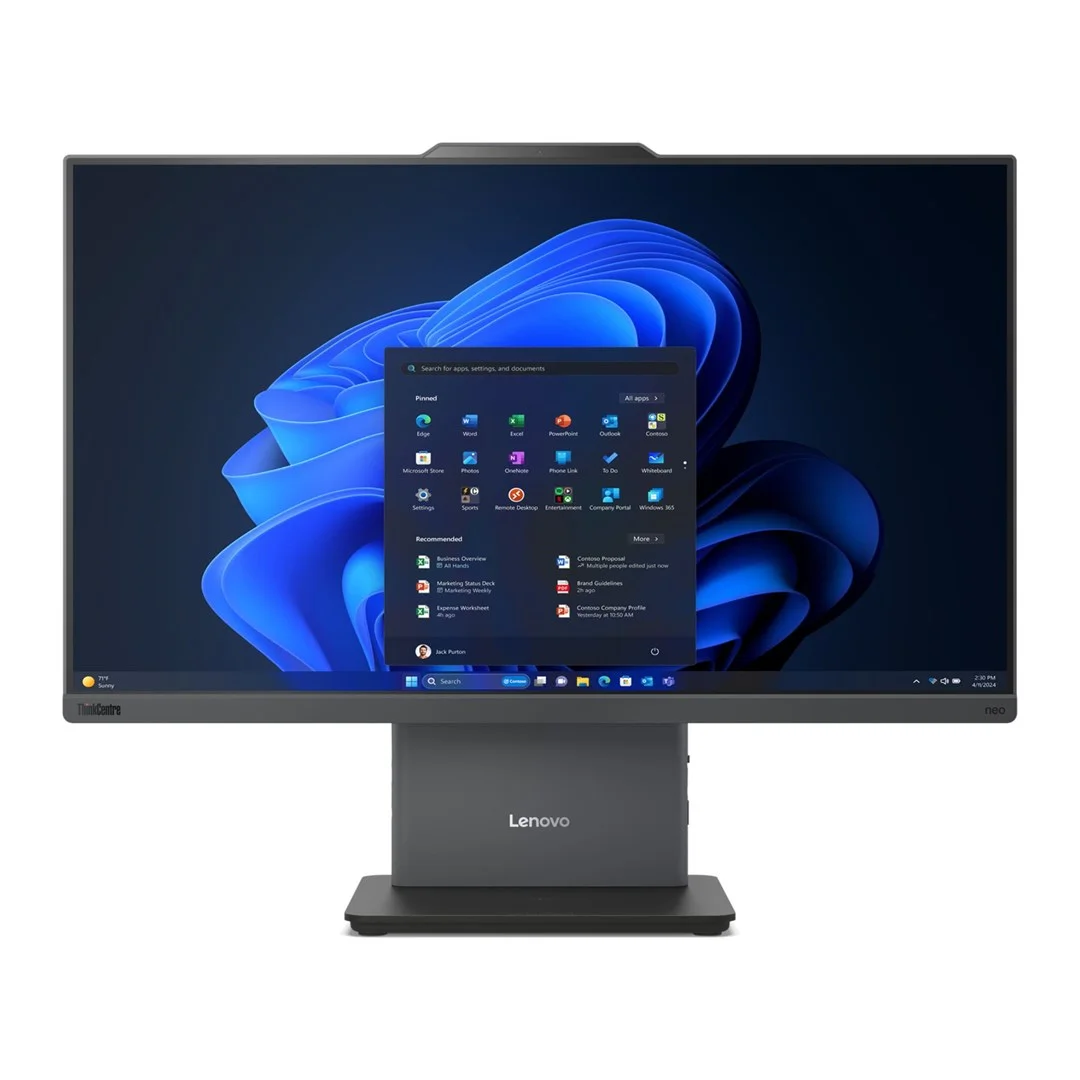 Lenovo ThinkCentre neo 50a G5 All-in-One PC, 5th Gen Core i5-210H, 23.8" FHD IPS display (250 nits), 16GB DDR5 RAM, 512GB SSD, integrated Intel graphics, 5.0MP webcam, Windows 11 Pro, Luna Grey, 3-year on-site warranty - Image 1