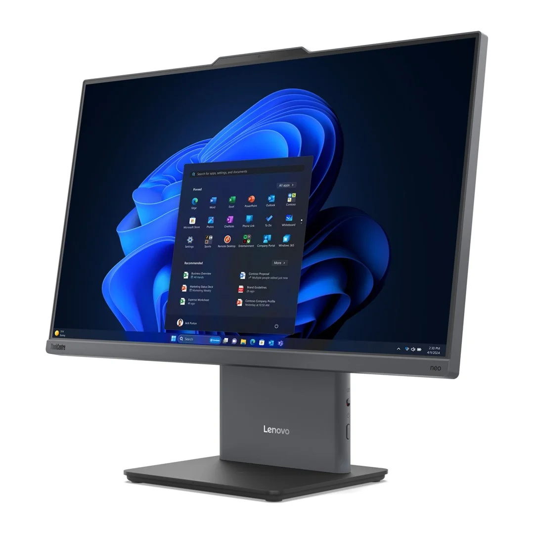 Lenovo ThinkCentre neo 50a G5 All-in-One PC, 5th Gen Core i5-210H, 23.8" FHD IPS display (250 nits), 16GB DDR5 RAM, 512GB SSD, integrated Intel graphics, 5.0MP webcam, Windows 11 Pro, Luna Grey, 3-year on-site warranty - Image 2
