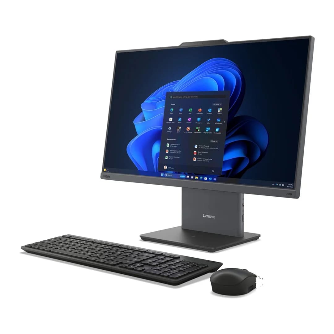 Lenovo ThinkCentre neo 50a G5 All-in-One PC, 5th Gen Core i5-210H, 23.8" FHD IPS display (250 nits), 16GB DDR5 RAM, 512GB SSD, integrated Intel graphics, 5.0MP webcam, Windows 11 Pro, Luna Grey, 3-year on-site warranty - Image 3