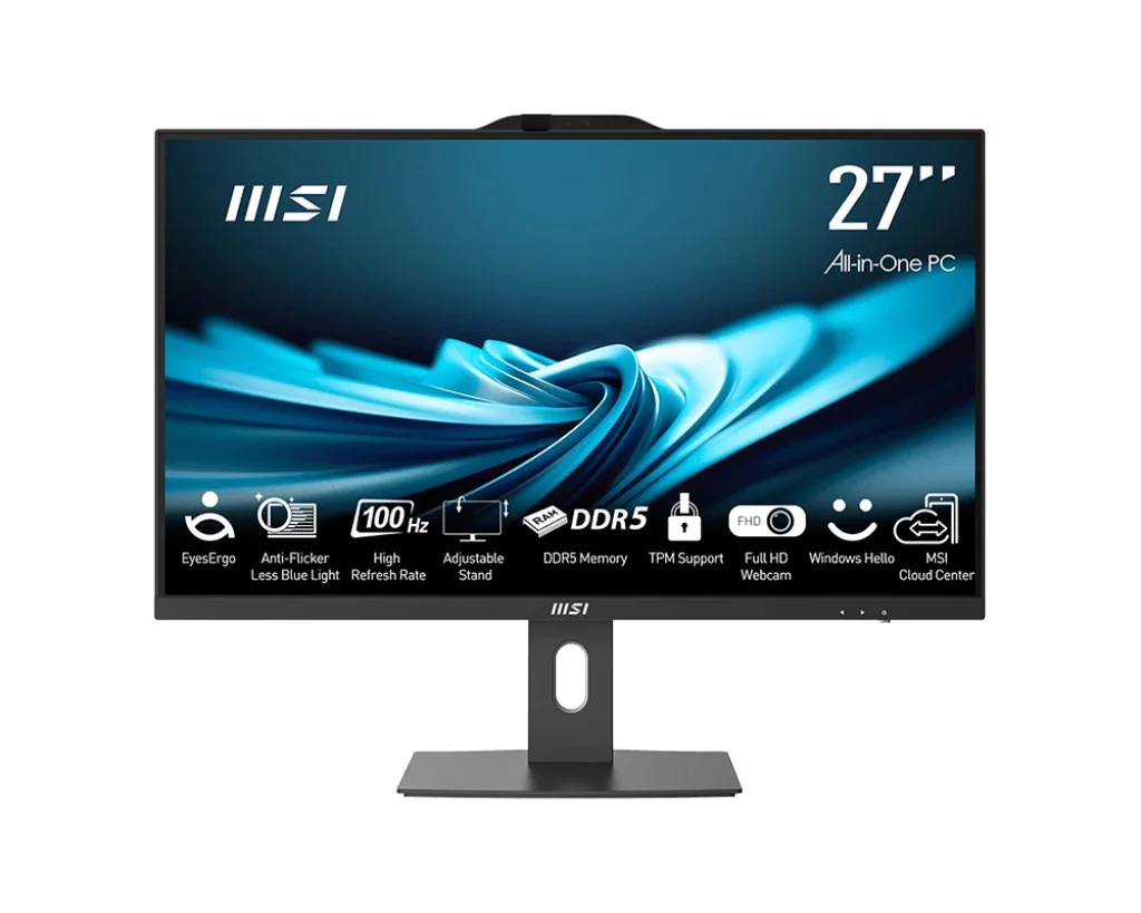 MSI AIO PRO AP272P 14M-886XEU i7-14700 27" IPS LED FHD Non-Touch Anti-Glare 16GB SSD 1TB M.2 AX211 WiFi 6E No OS Black - Image 1