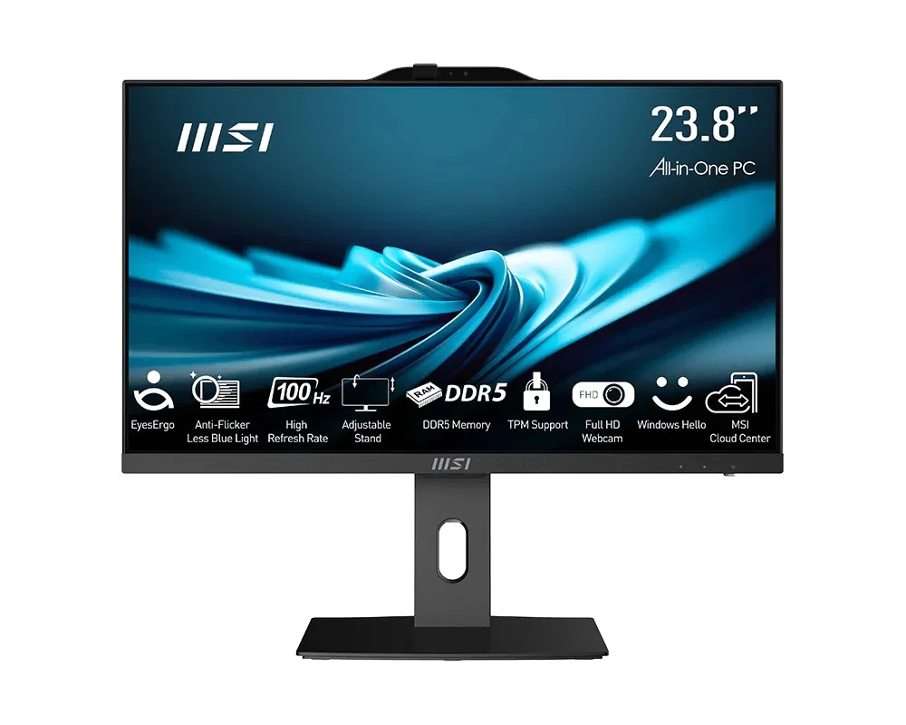 MSI AIO PRO AP242P 14M-892XEU i5-14400 23.8" IPS LED FHD Non-Touch Anti-Glare 16GB SSD 500GB M.2 AX211 WiFi 6E No OS Black - Image 1