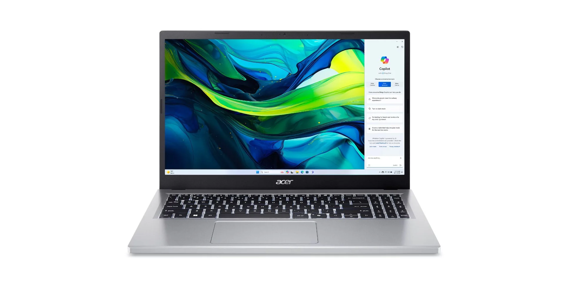 Acer Aspire Go 15 AG15-32P-39R2 Intel Core 3 N355 Laptop 39.6 cm (15.6") Full HD 8 GB DDR5-SDRAM 128 GB SSD Wi-Fi 6 (802.11ax) Windows 11 Home Silver New Repack/Repacked - Image 1