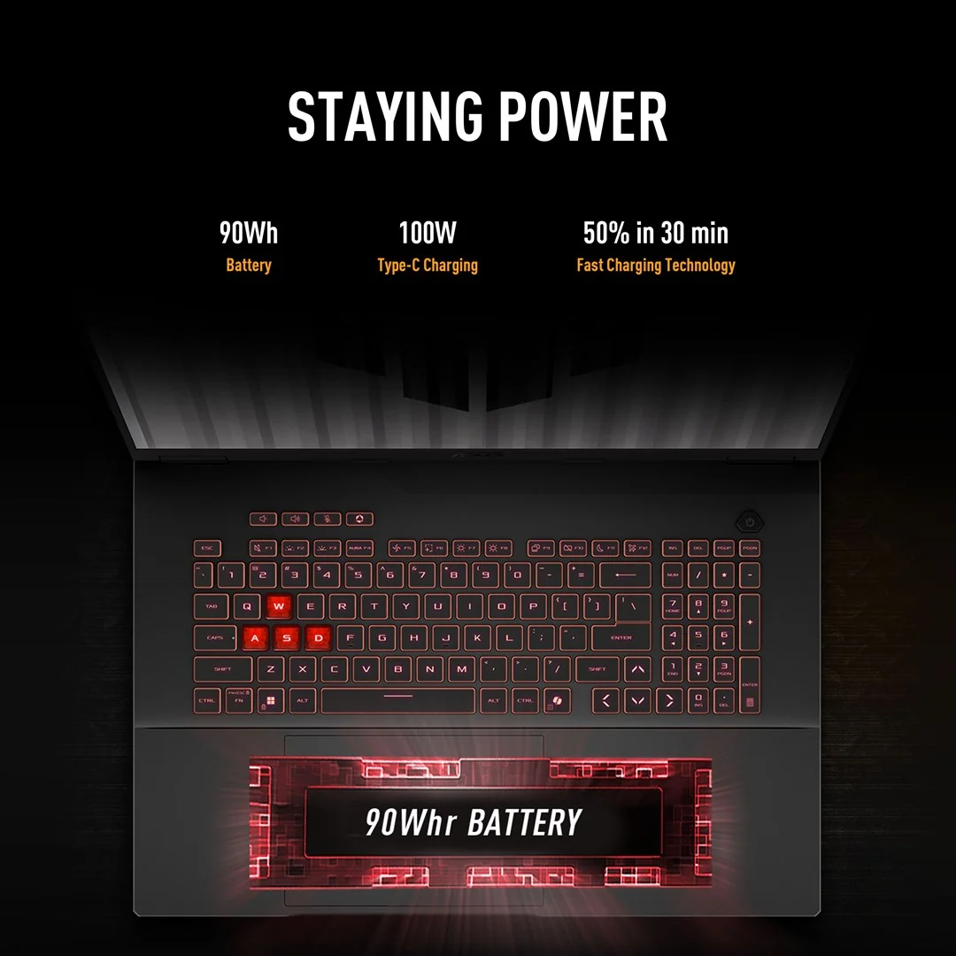 ASUS TUF Gaming A18 FA808UM-S9058 AMD Ryzen™ 7 260 Laptop 45.7 cm (18") 2.5K 16 GB DDR5-SDRAM 512 GB SSD NVIDIA GeForce RTX 5060 Wi-Fi 6E (802.11ax) NoOS Gray - Image 14