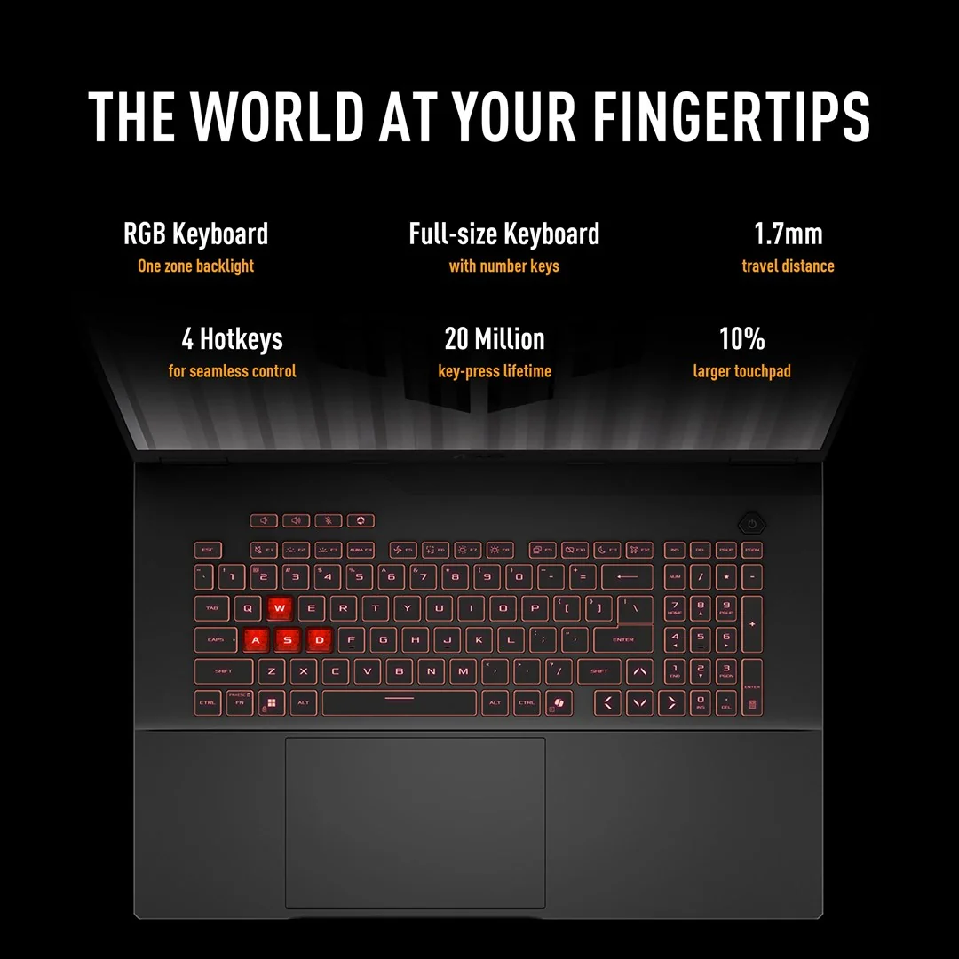 ASUS TUF Gaming A18 FA808UM-S9058 AMD Ryzen™ 7 260 Laptop 45.7 cm (18") 2.5K 16 GB DDR5-SDRAM 512 GB SSD NVIDIA GeForce RTX 5060 Wi-Fi 6E (802.11ax) NoOS Gray - Image 28