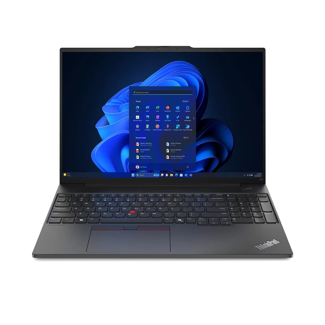 Lenovo ThinkPad E16 AMD Ryzen™ 7 7735U Laptop 40.6 cm (16") Touchscreen WUXGA 16 GB DDR5-SDRAM 1 TB SSD Wi-Fi 6 (802.11ax) Windows 11 Pro US English Black New Repack/Repacked - Image 1