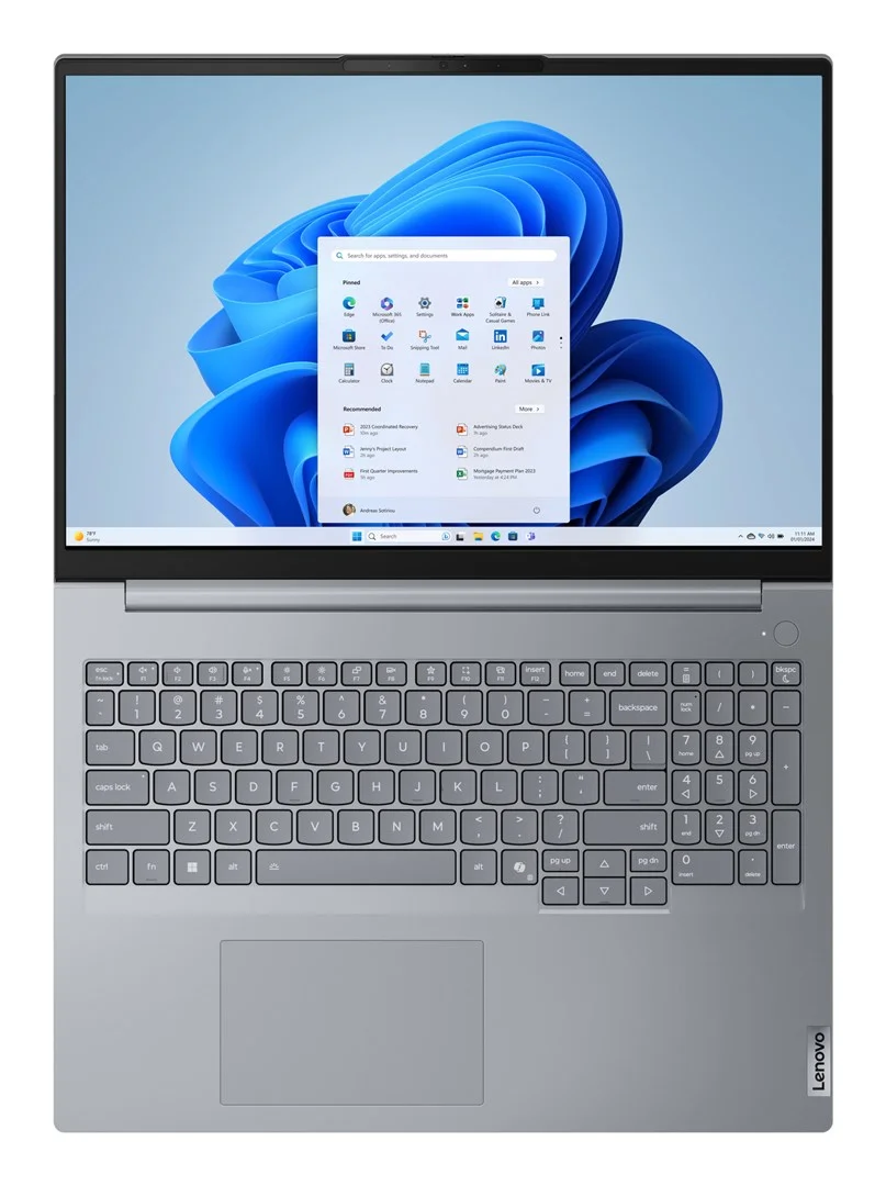 Lenovo ThinkBook 16 G8 IAL Intel Core Ultra 5 135H Laptop 40.6 cm (16") WUXGA 16 GB DDR5-SDRAM 512 GB SSD Wi-Fi 6E (802.11ax) Windows 11 Pro English Grey - Image 12