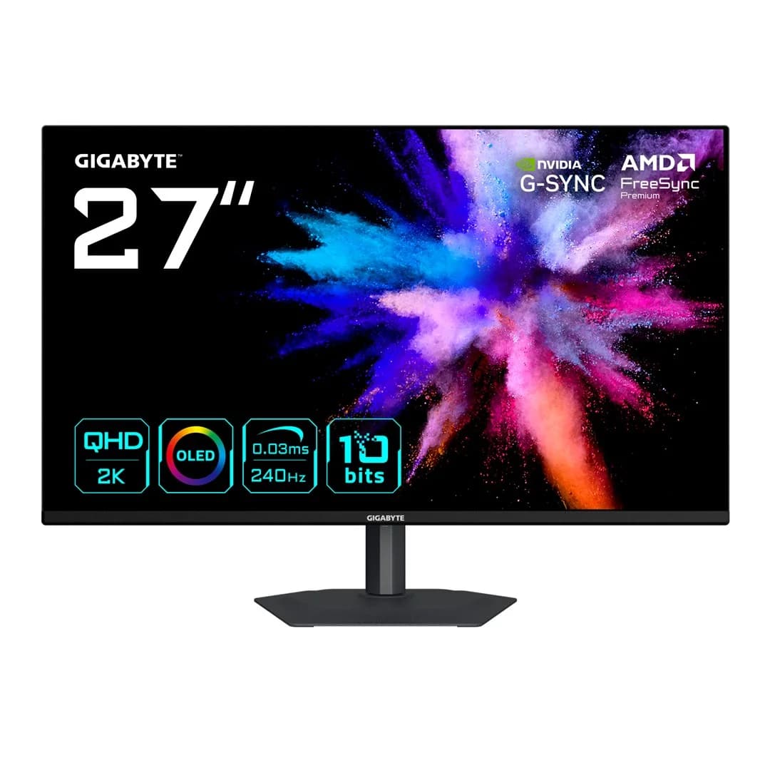GIGABYTE GO27Q24A 27” OLED 2K QHD Gaming Monitor- 2560 x 1440, 240Hz, 0.03ms, 400 cd/m2, FreeSync Premium, G-Sync Compatible, HDMI 2.1, Displayport 1.4 - Image 1