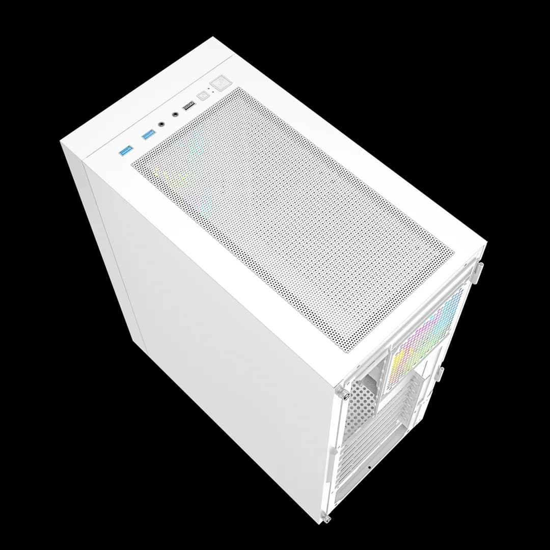 Gembird Fornax 4000W ARGB gaming ATX computer case, Midi Tower, backlight, White - Image 5