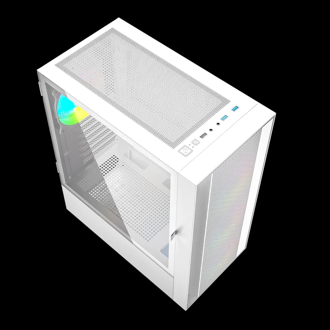 Gembird Fornax 4000W ARGB gaming ATX computer case, Midi Tower, backlight, White - Image 6