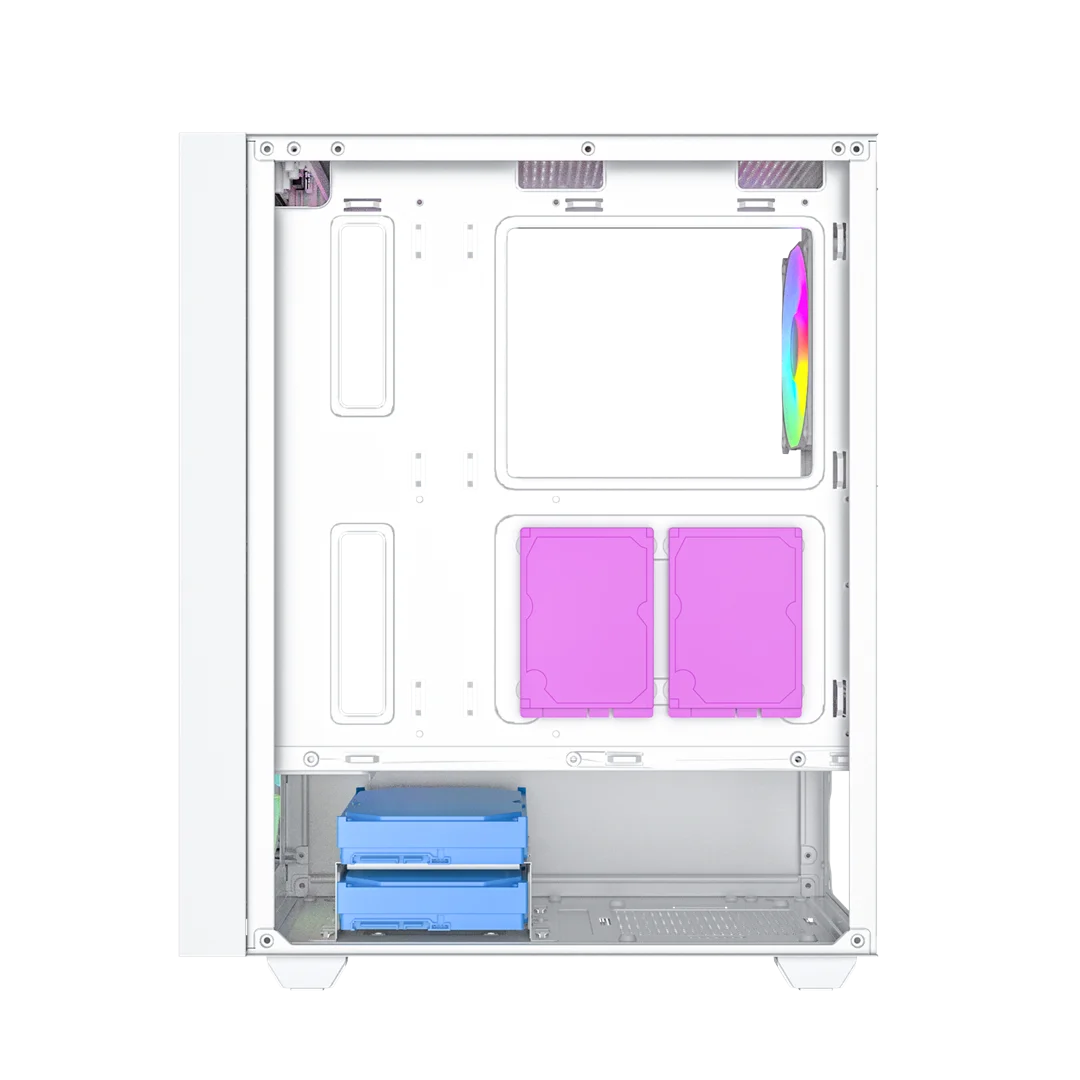 Gembird Fornax 4000W ARGB gaming ATX computer case, Midi Tower, backlight, White - Image 9
