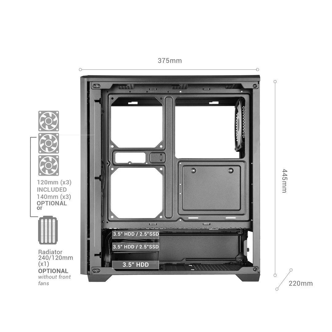 Mars Gaming MCQUANTUM computer case Midi Tower Black - Image 10