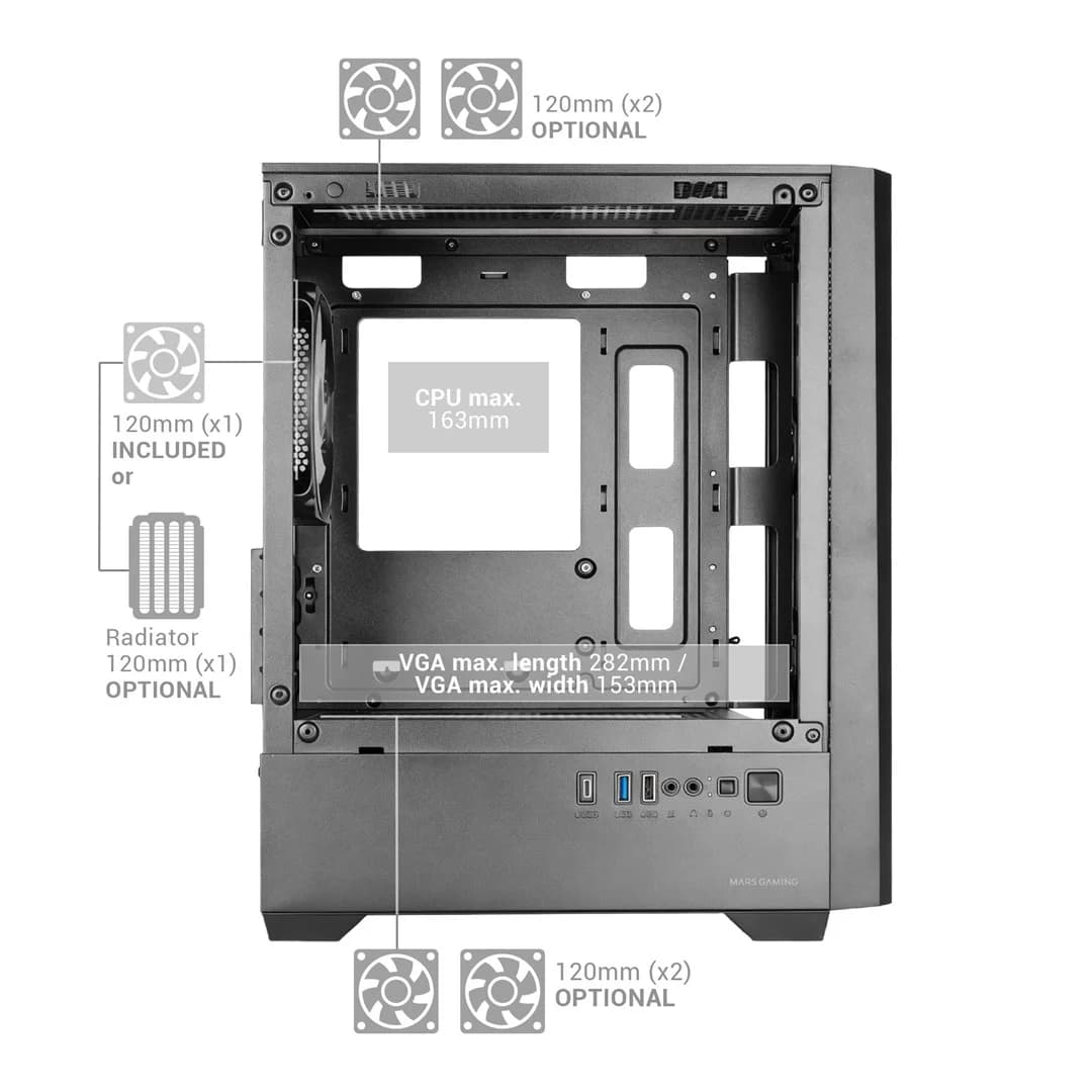 Mars Gaming MCVECTOR computer case Mini Tower Black - Image 8