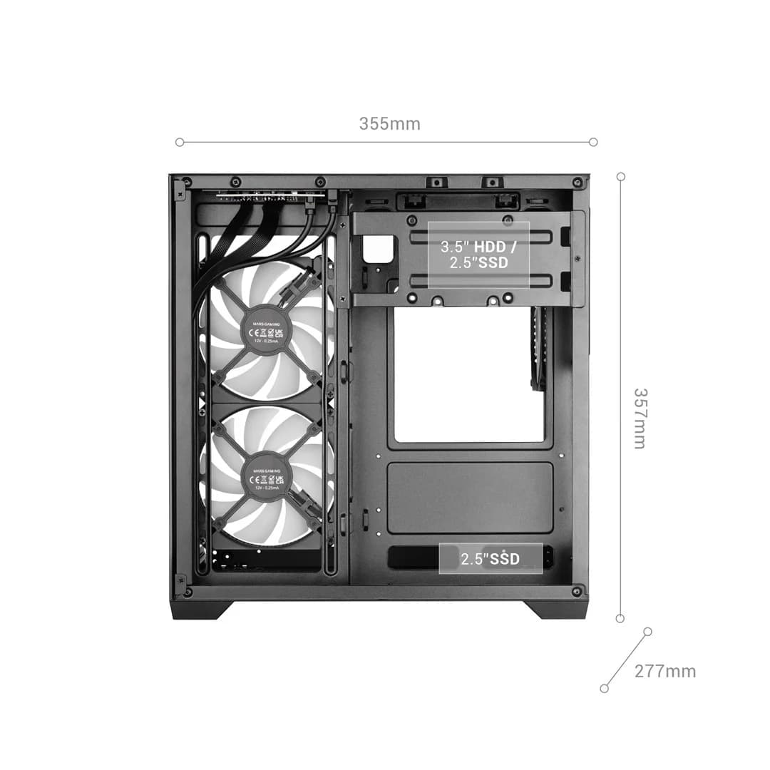 Mars Gaming MCVIEW3 computer case Mini Tower Black - Image 7