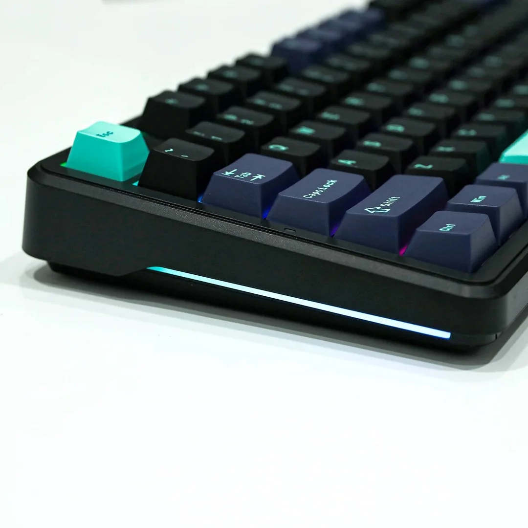 AULA Gasket F87 Pro Keyboard Black Cyan Blue GrayWoodV4 RGB - Image 7