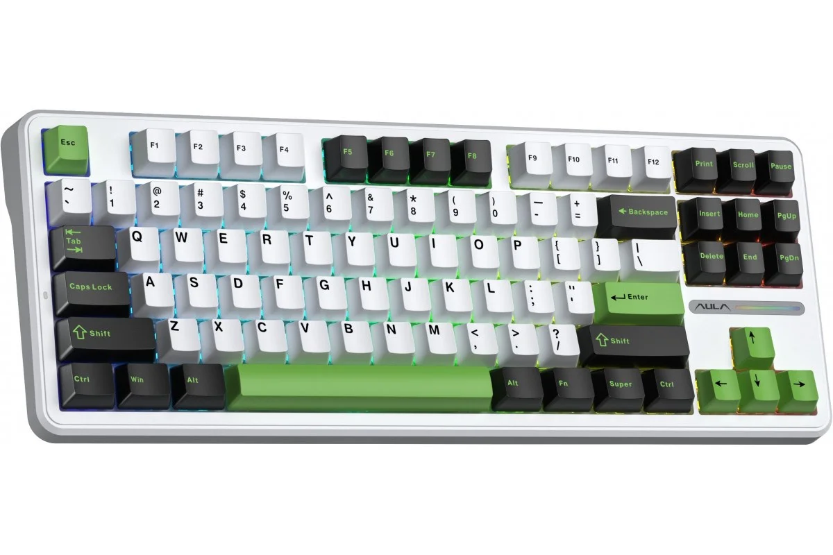 AULA Gasket F87 Thunder Black GrayWoodV3 RGB Keyboard - Image 2