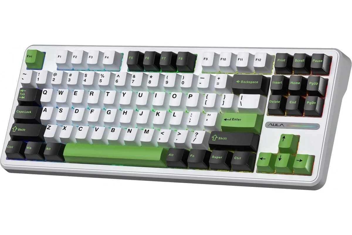 AULA Gasket F87 Thunder Black GrayWoodV3 RGB Keyboard - Image 3