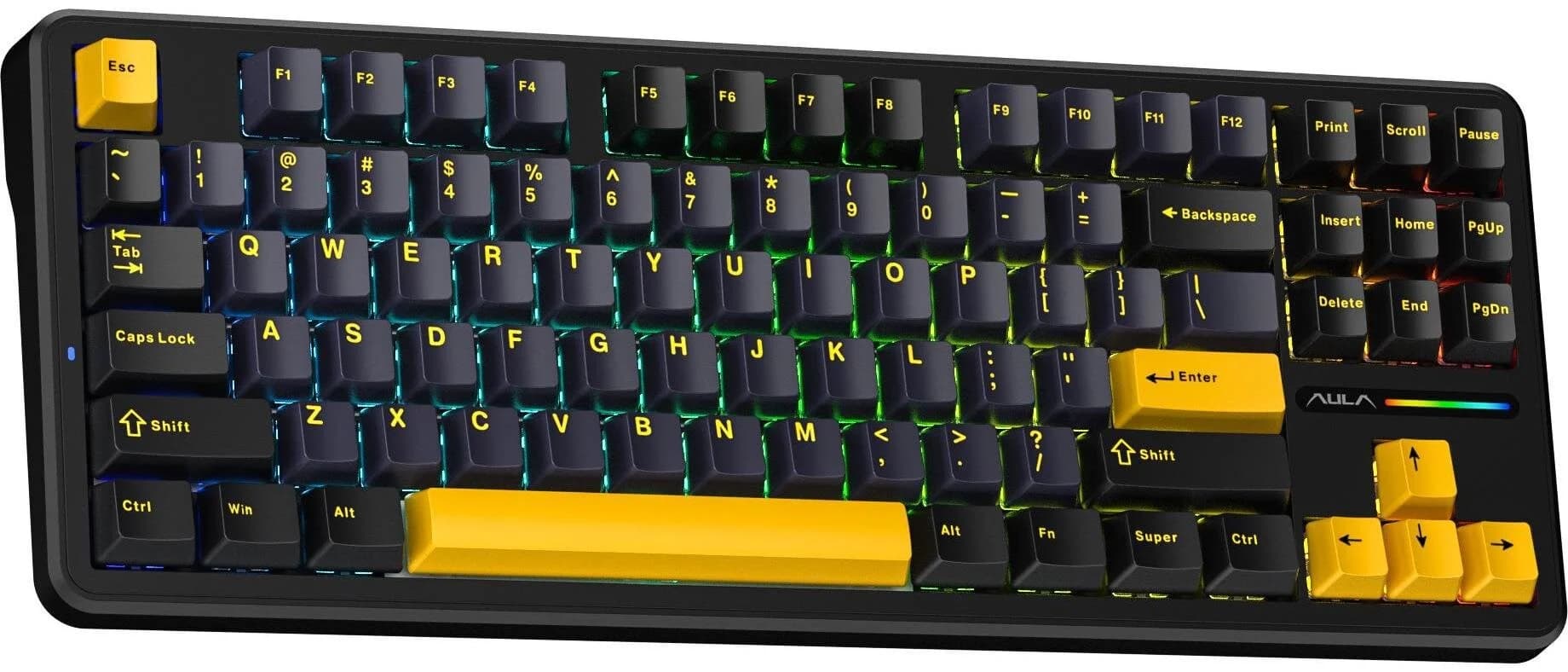 AULA Gasket F87 Thunder Black GrayWood RGB Keyboard - Image 2