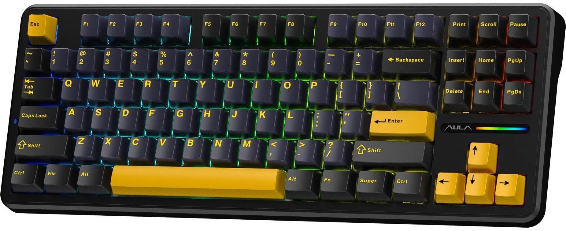 AULA Gasket F87 Thunder Black GrayWood RGB Keyboard - Image 3