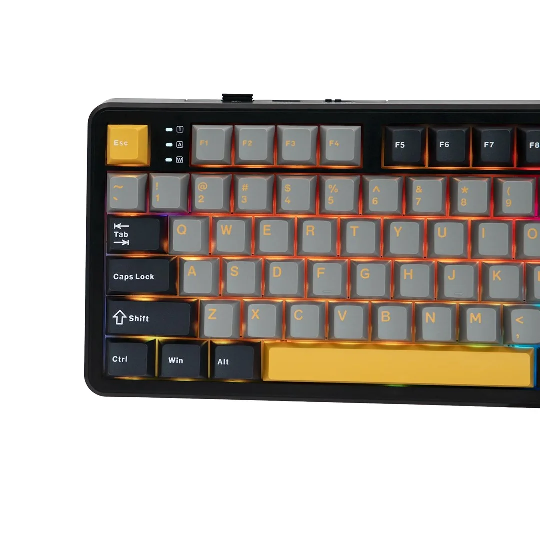 F108 Gray+Orange+Deep Gray Gasket Keyboard with Volcano RGB Switches – AULA - Image 7