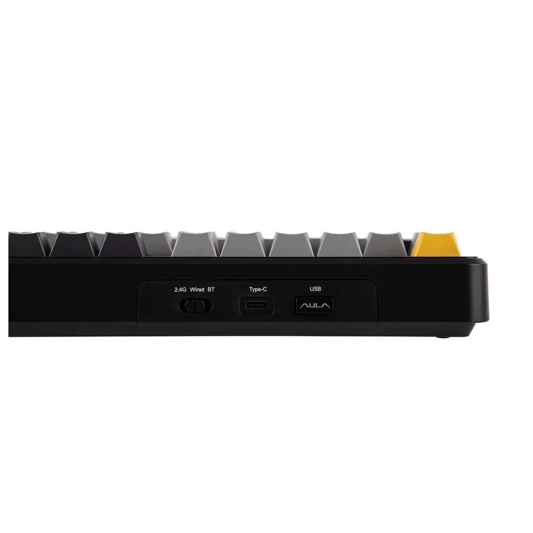 F108 Gray+Orange+Deep Gray Gasket Keyboard with Volcano RGB Switches – AULA - Image 8