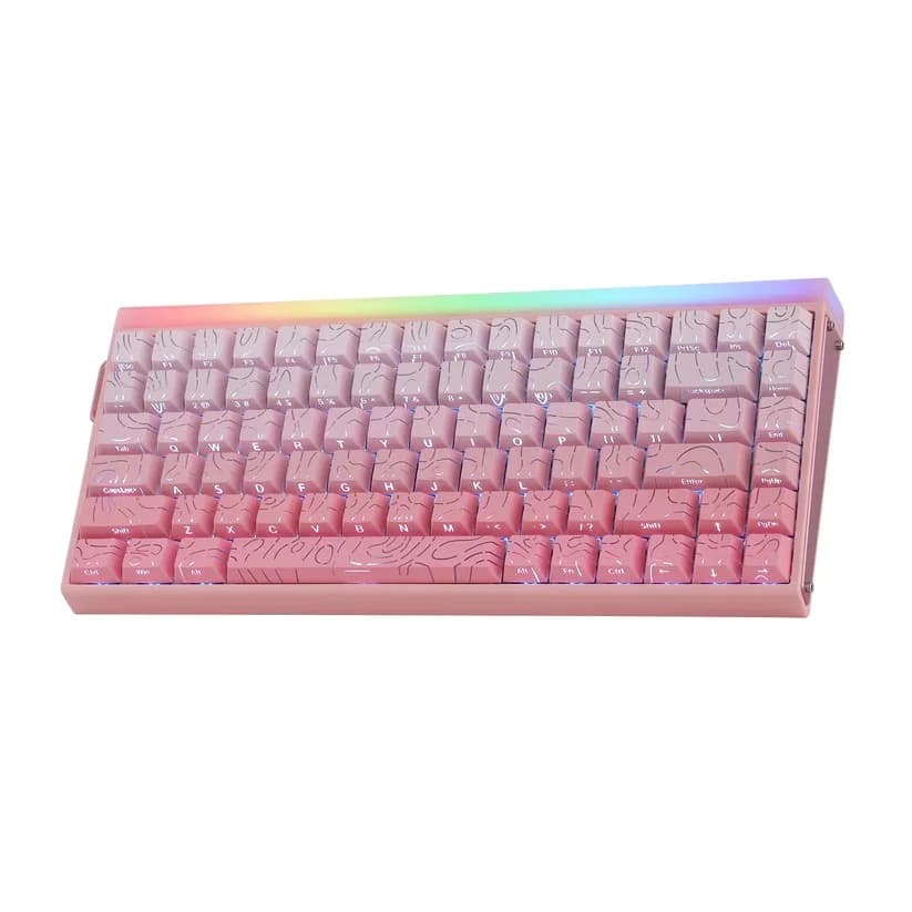 HERO84 HE PINK+Gradient+Contour Dragon King RGB AULA gasket keyboard - Image 1