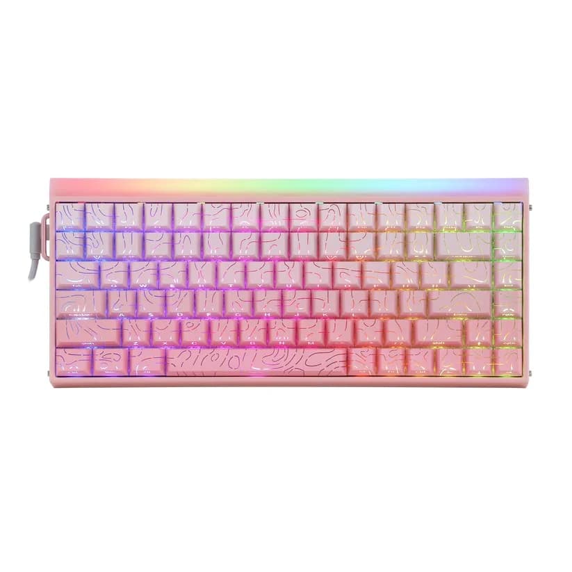 HERO84 HE PINK+Gradient+Contour Dragon King RGB AULA gasket keyboard - Image 17