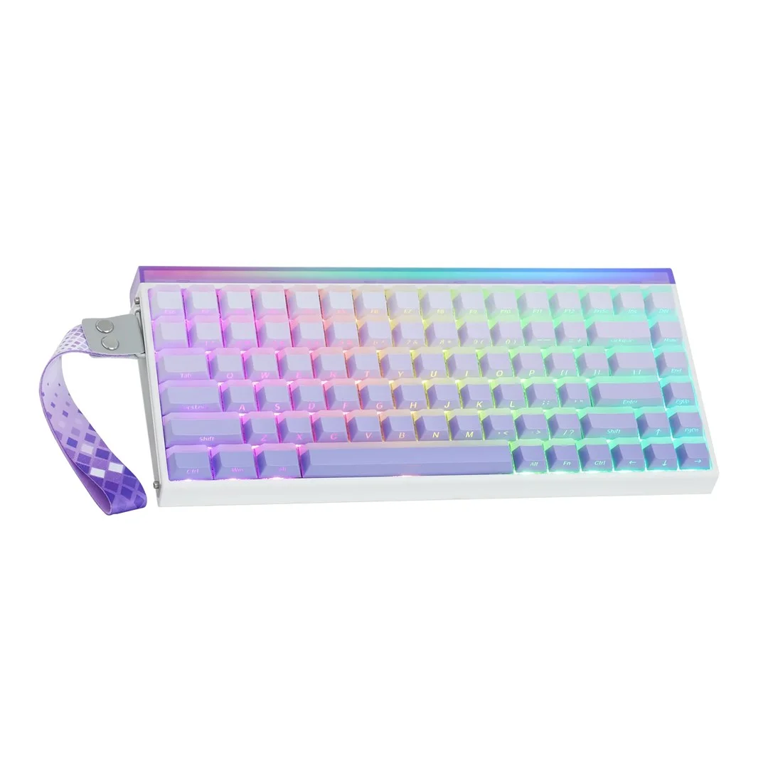 HERO84 HE White+Purple+Gradient+LIGHT JadeKing RGB AULA gasket keyboard - Image 16