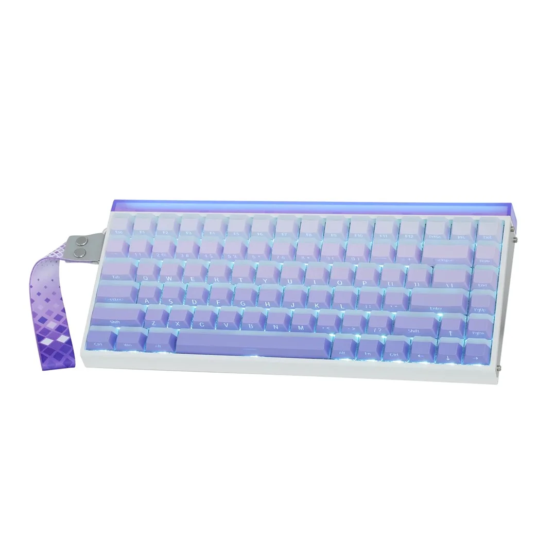 HERO84 HE White+Purple+Gradient+LIGHT JadeKing RGB AULA gasket keyboard - Image 17