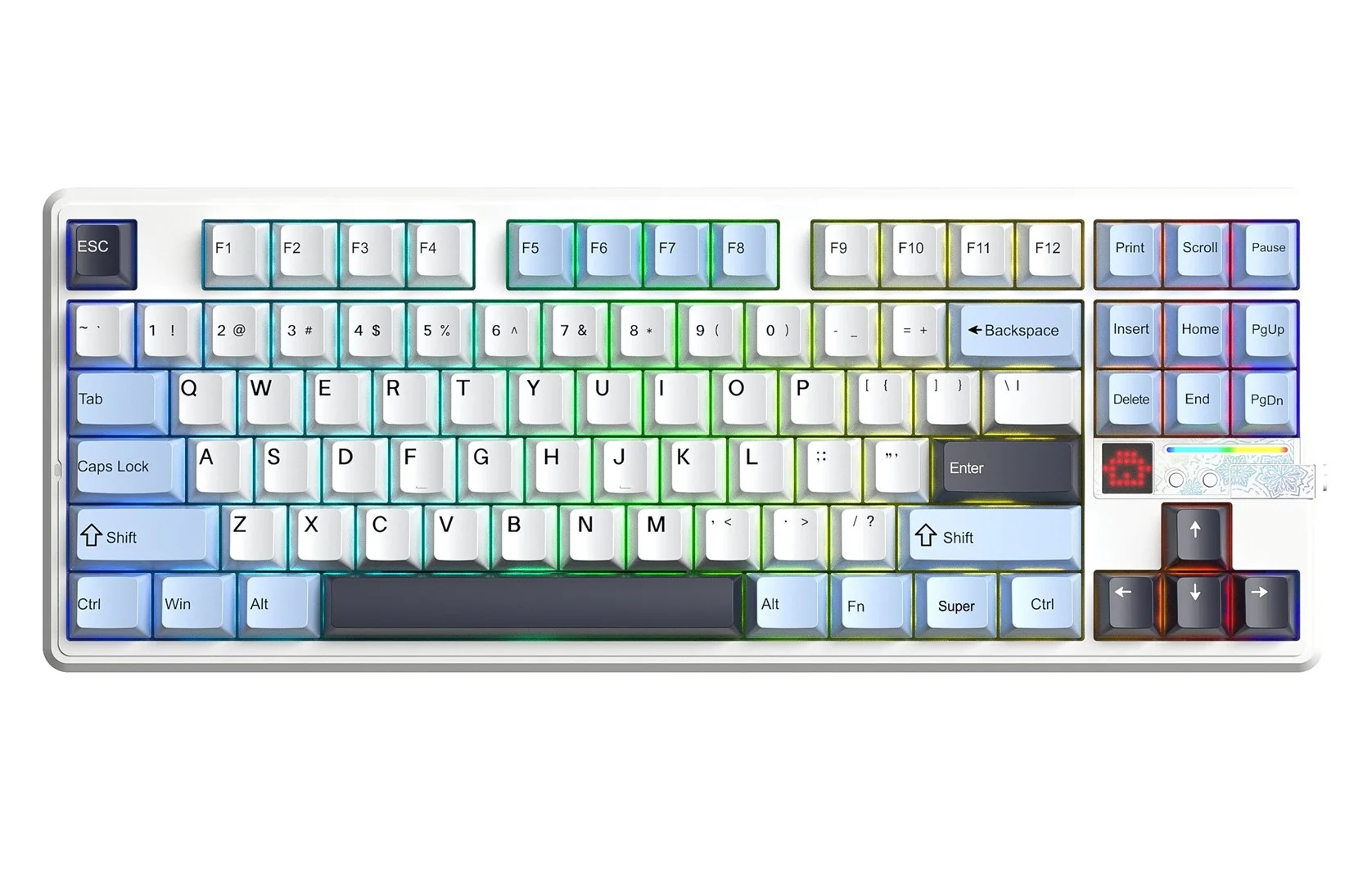 AULA Gasket F87 Pro V2 Glacier Blue Star Vector RGB Keyboard - Image 1