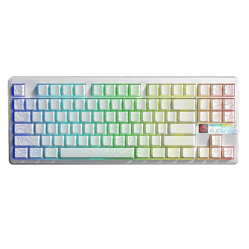 AULA Gasket F87 Pro V2 White Contour Engravered Star Vector RGB Keyboard - Image 1