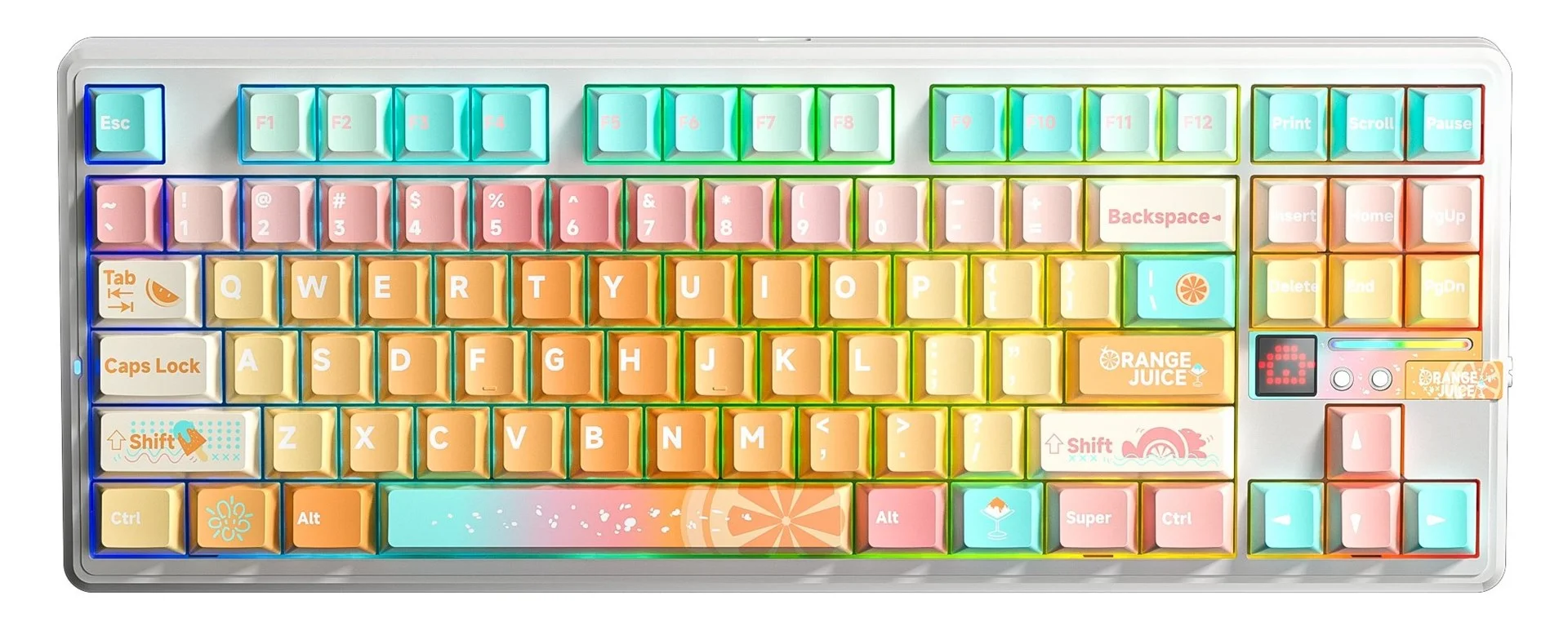 AULA Gasket F87 Pro V2 Orange Soda Kailh Meteorite Ice Cream RGB Keyboard - Image 1