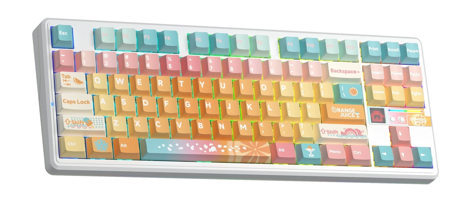 AULA Gasket F87 Pro V2 Orange Soda Kailh Meteorite Ice Cream RGB Keyboard - Image 2