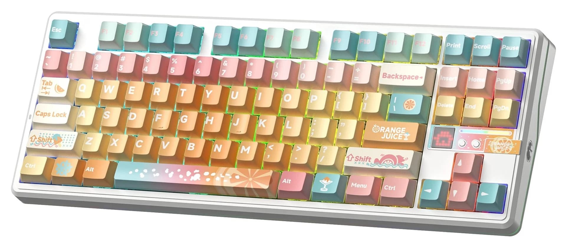 AULA Gasket F87 Pro V2 Orange Soda Kailh Meteorite Ice Cream RGB Keyboard - Image 3
