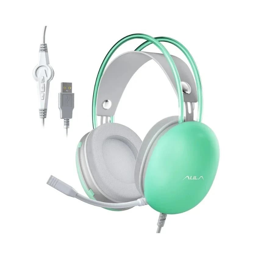 AULA S505 Green Headphones - Image 1