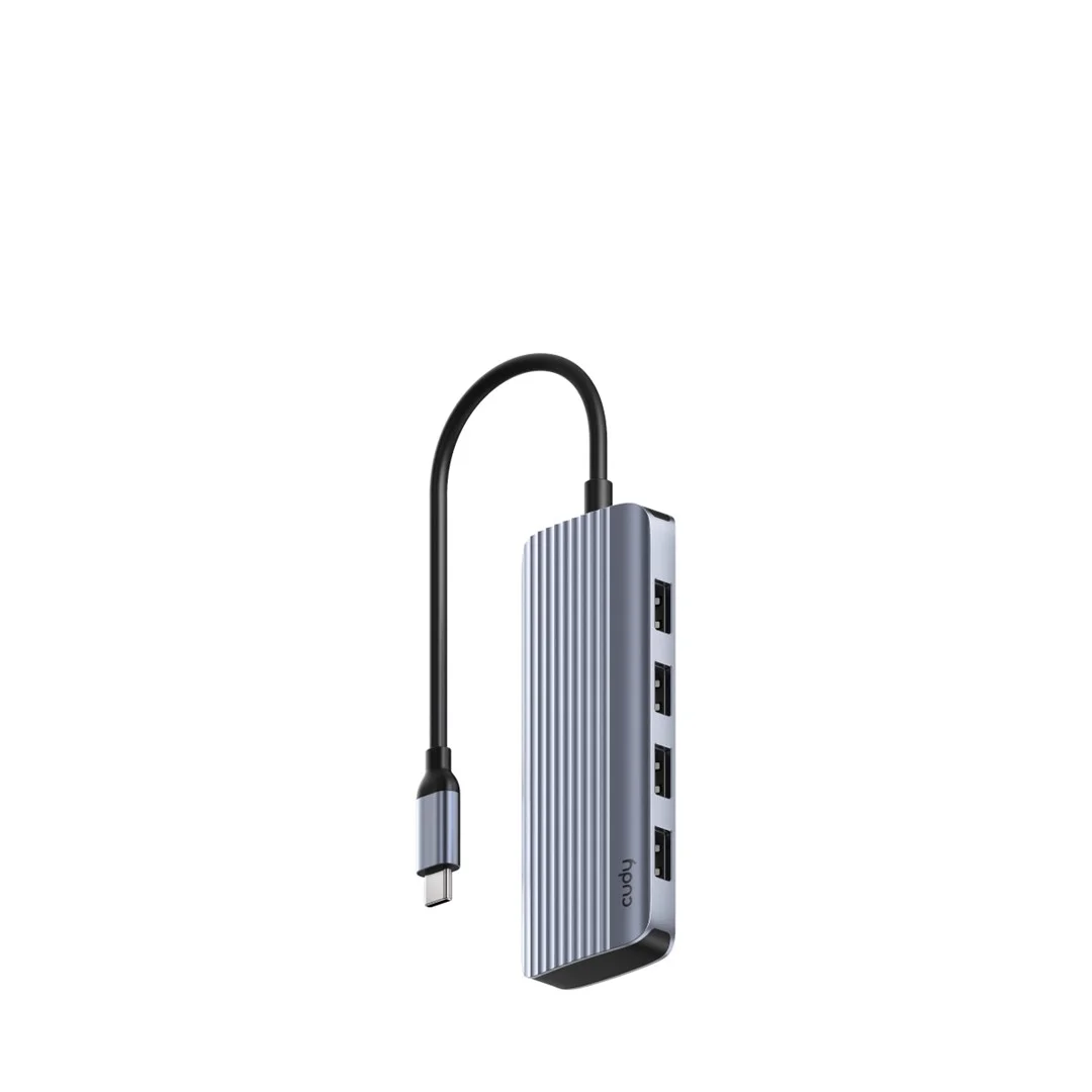 Cudy UH500 laptop dock/port replicator USB 3.2 Gen 1 (3.1 Gen 1) Type-C Grey, Silver - Image 1