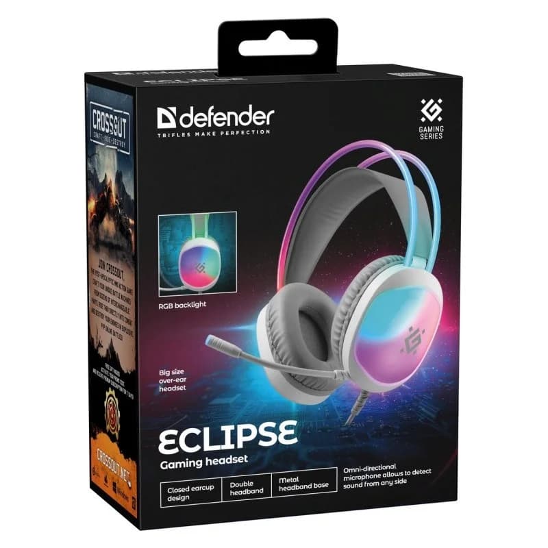 HEADPHONES DEFENDER ECLIPSE RGB WHITE - Image 11