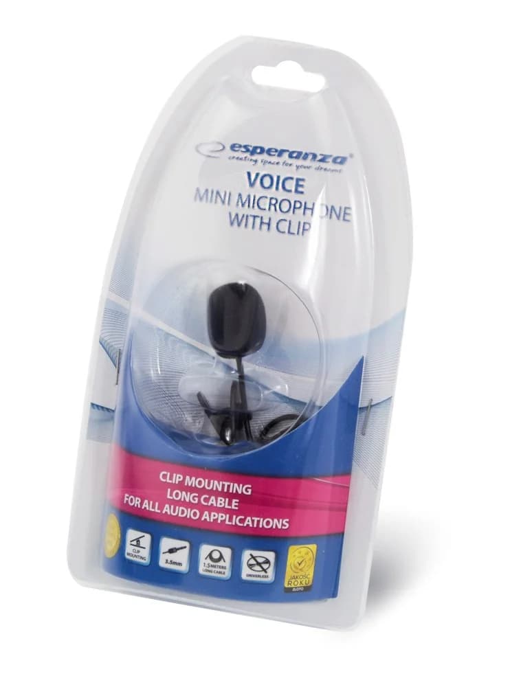 Esperanza EH178 Microphone with clip Black - Image 3