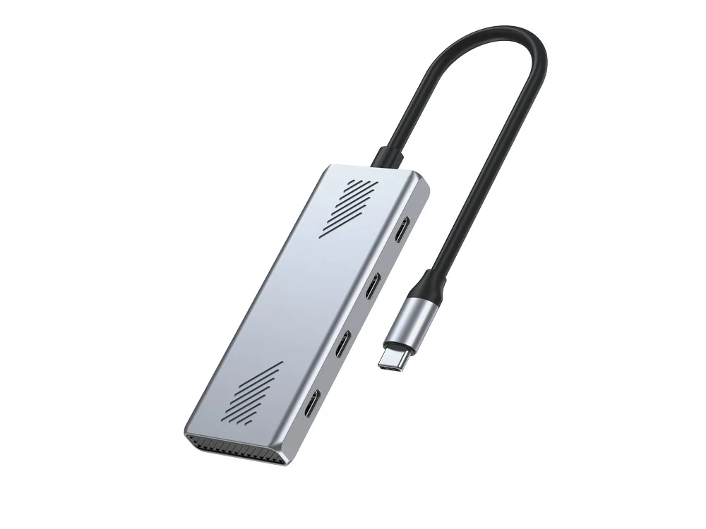 GEMBIRD 4-PORT USB-C 3.2 (GEN 2) TYPE-C HUB GREY - Image 1