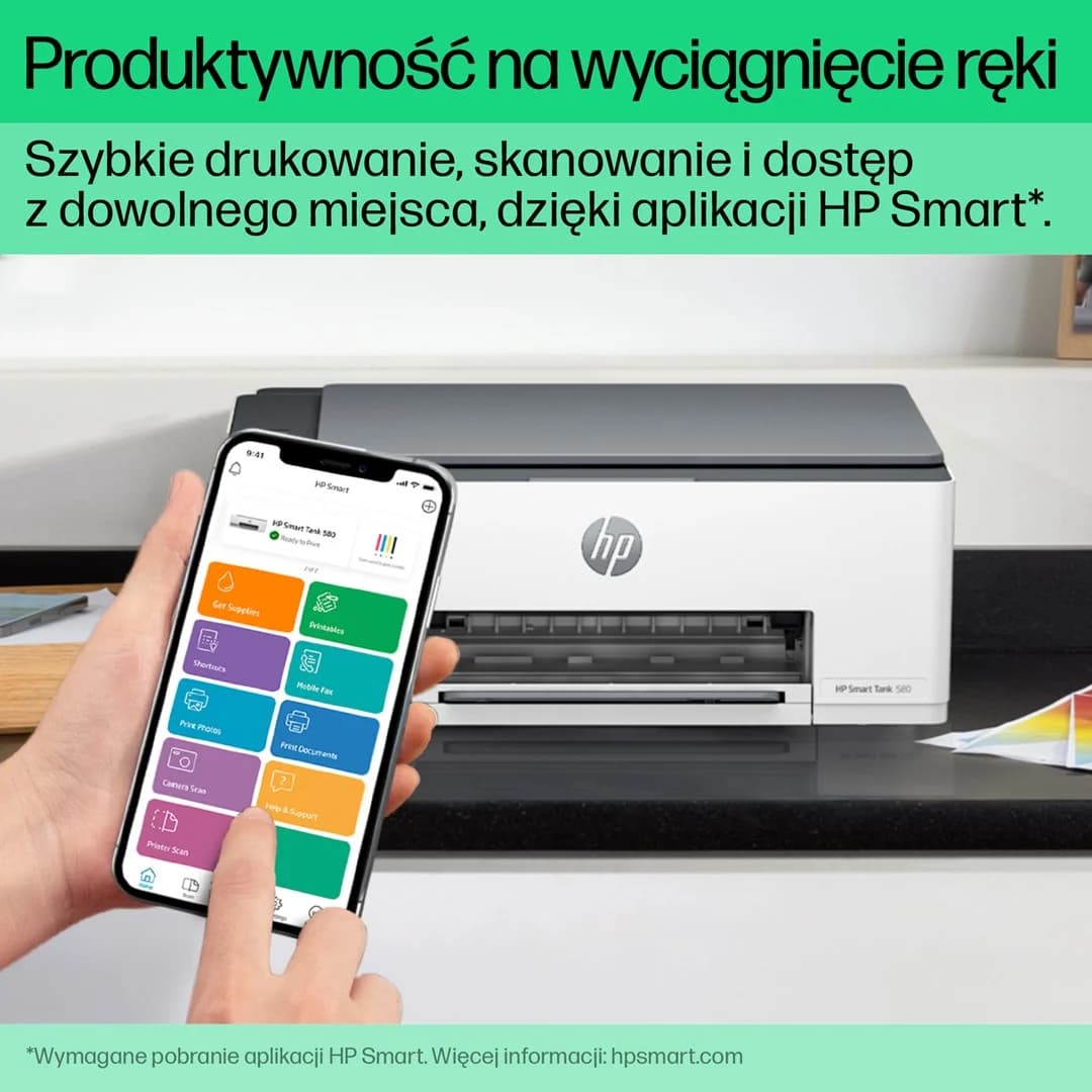 HP Smart Tank 580 All-in-One Printer, Home and home office, Print, copy, scan, Wireless; High-volume printer tank; Print from phone or tablet; Scan to PDF - Image 14
