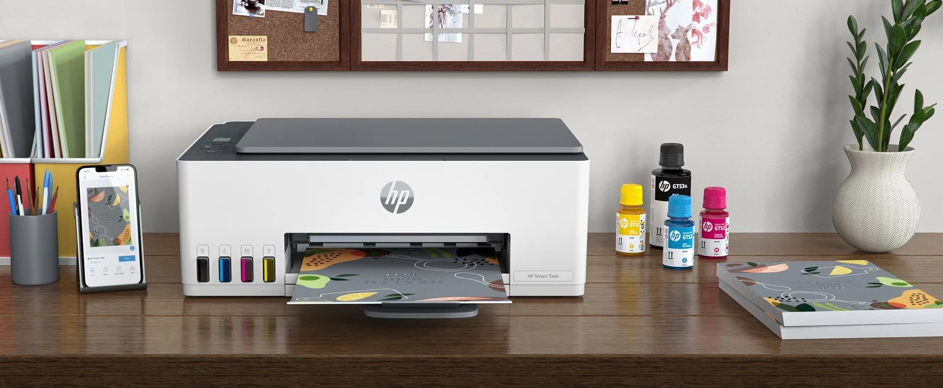 HP Smart Tank 580 All-in-One Printer, Home and home office, Print, copy, scan, Wireless; High-volume printer tank; Print from phone or tablet; Scan to PDF - Image 3
