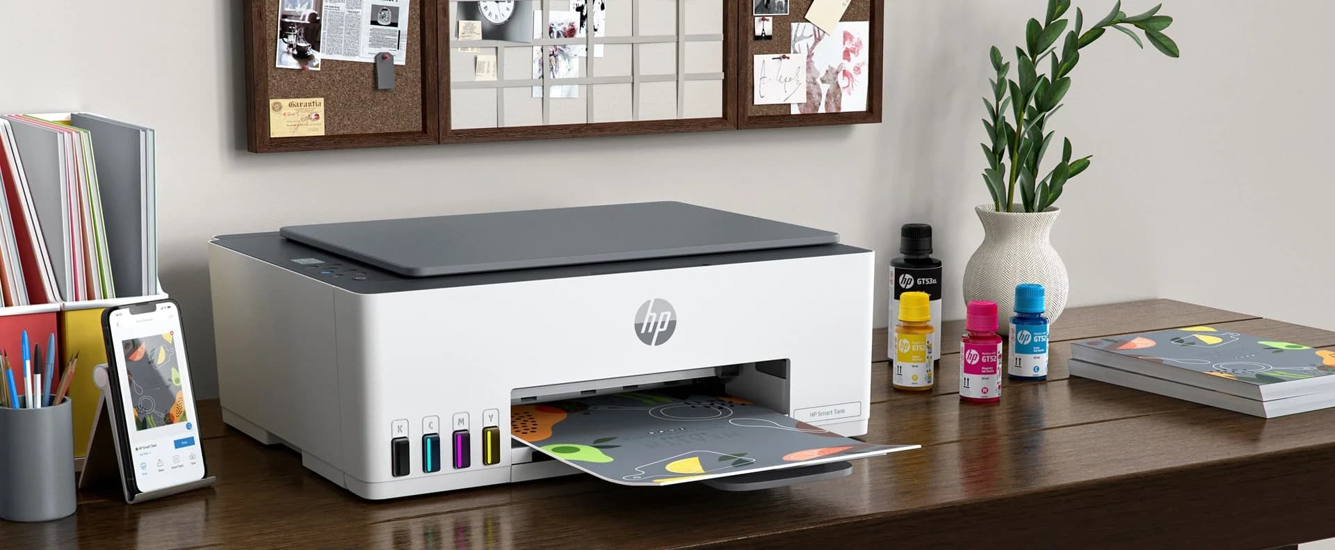 HP Smart Tank 580 All-in-One Printer, Home and home office, Print, copy, scan, Wireless; High-volume printer tank; Print from phone or tablet; Scan to PDF - Image 6