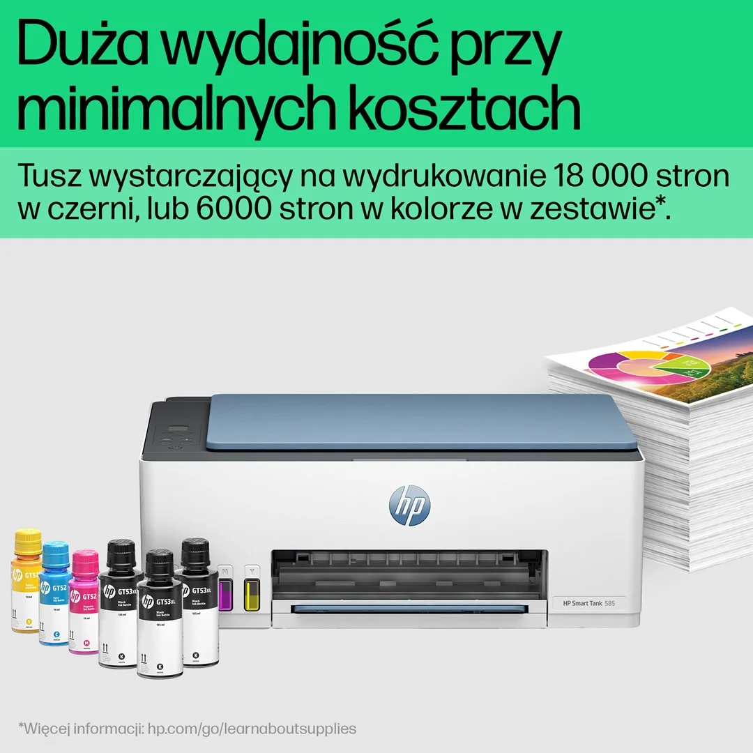HP Smart Tank 585 All-in-One Printer, Home and home office, Print, copy, scan, Wireless; High-volume printer tank; Print from phone or tablet; Scan to PDF - Image 8