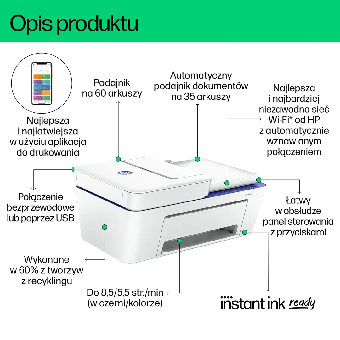 HP DeskJet 4230e Wireless All-in-One Color Printer, Instant Ink; Copier, Scanner - Image 14