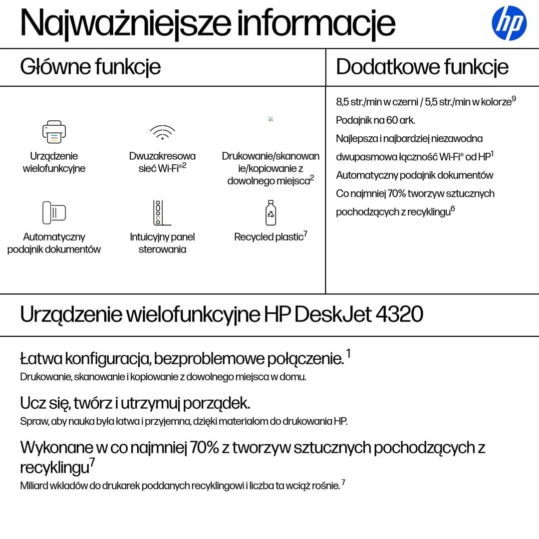 HP DeskJet 4320 Wireless All-in-One Color Printer - Image 3