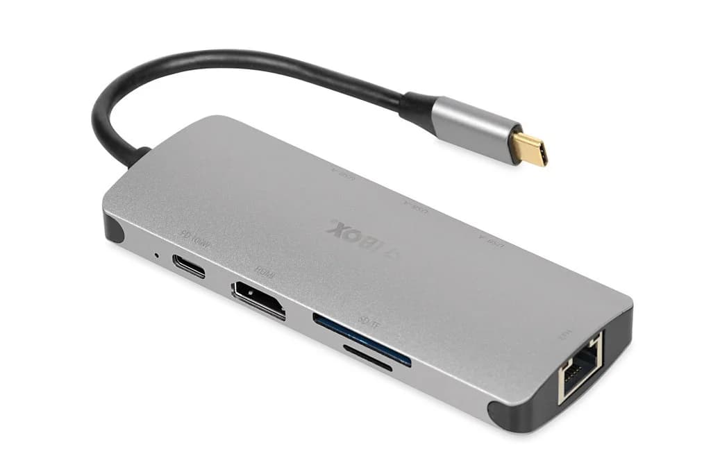 iBox IUH3RJ4K interface hub USB Type-C 5000 Mbit/s Silver - Image 1