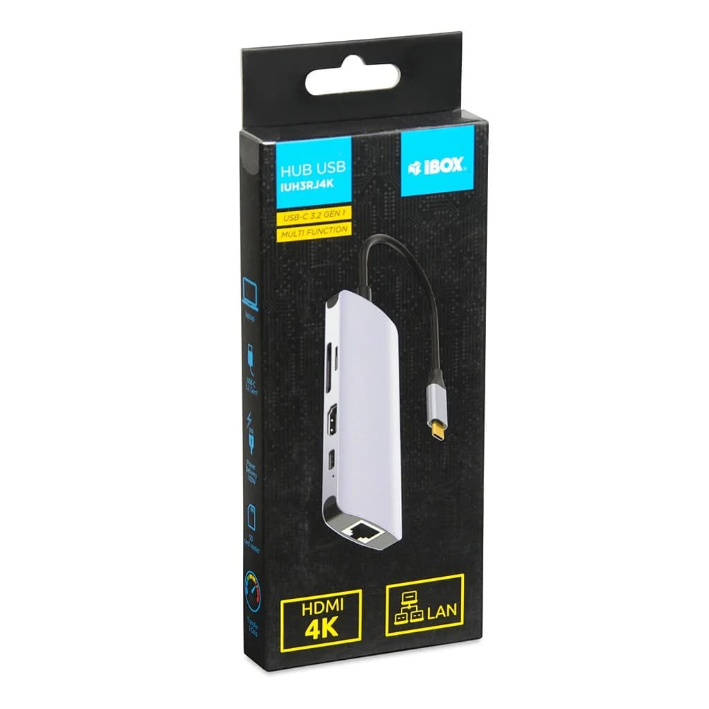 iBox IUH3RJ4K interface hub USB Type-C 5000 Mbit/s Silver - Image 8