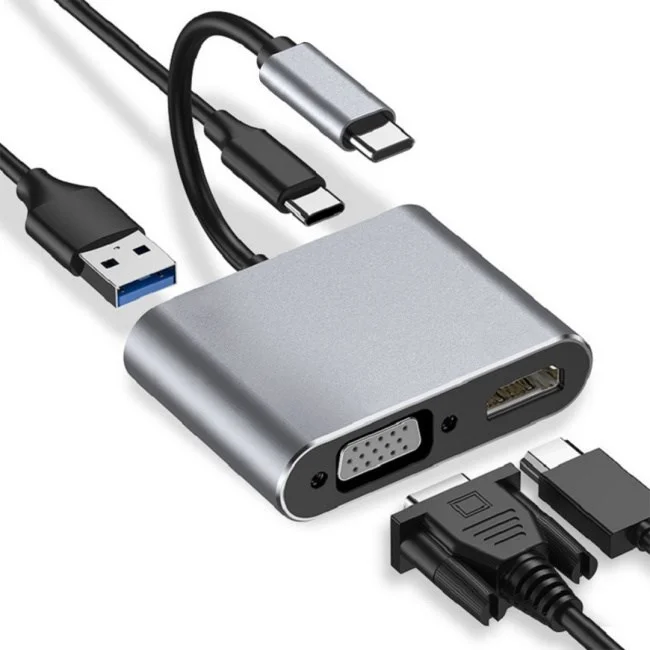 iBox IUHCHDVGA USB Type-C Hub 4-in-1 USB 3.0 + PD 100W + HDMI 4K 30Hz + VGA Full HD - Image 5