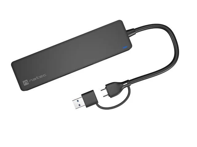 NATEC HUB USB-C 3.0 MAYFLY 4-PORTS + USB-A ADAPTER - Image 3